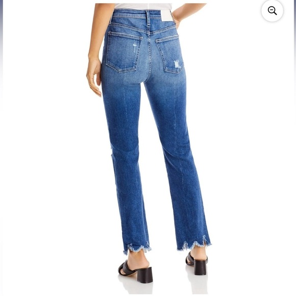 Jonathan Simkhai Womens River Distressed High Rise Straight Leg Jeans - Picture 2 of 16